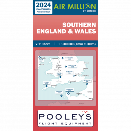 Carte OACI 2025 AIR MILLION VFR ROYAUME-UNI+IRELANDE au 1/1 000 000