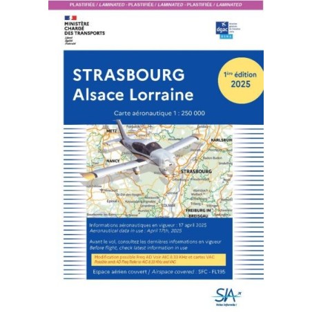 Carte Alsace-lorraine plastifiée 2025 au 1/250 000 édition 1