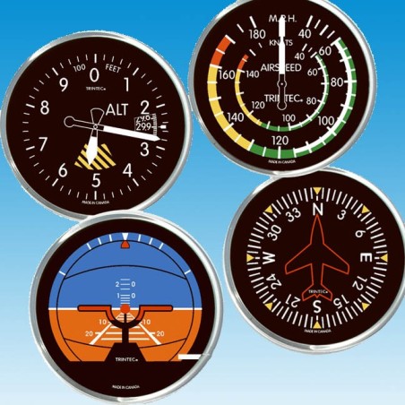 4 sous-verres instruments de vol classique