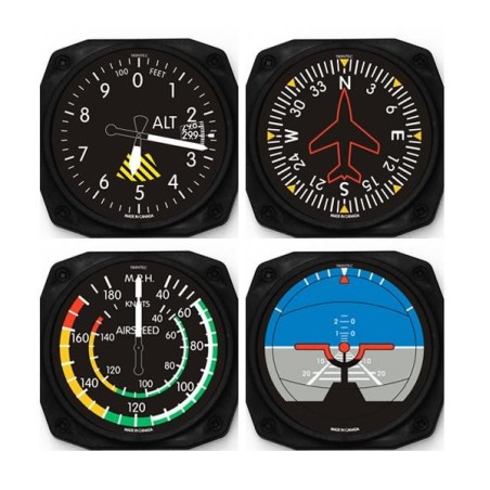 4 sous-verres instruments de vol ancien