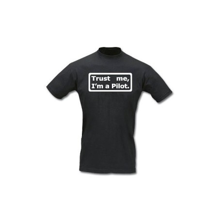 T-SHIRT Trust me, I'm a pilot taille XL couleur noire