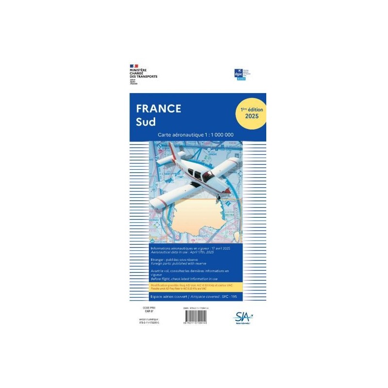 Carte aéro FRANCE SUD au 1/1 000 000  édition 1 2025