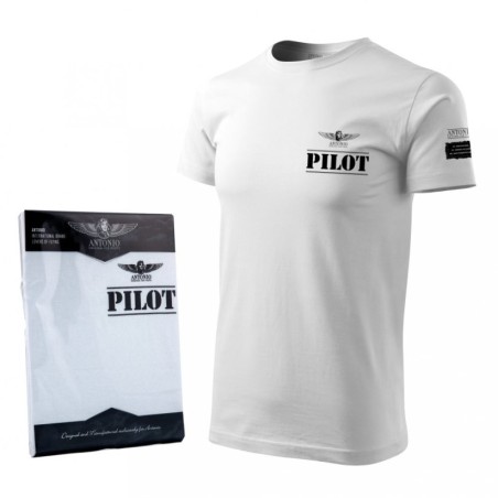T-SHIRT PILOT blanc pour hommes