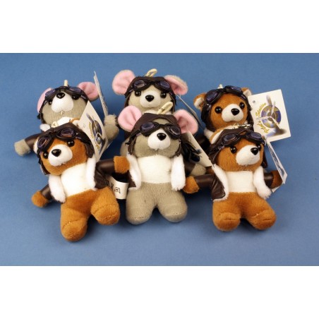 Peluche mini ourson aviateurs 10 cms ( en marron sur la photo)
