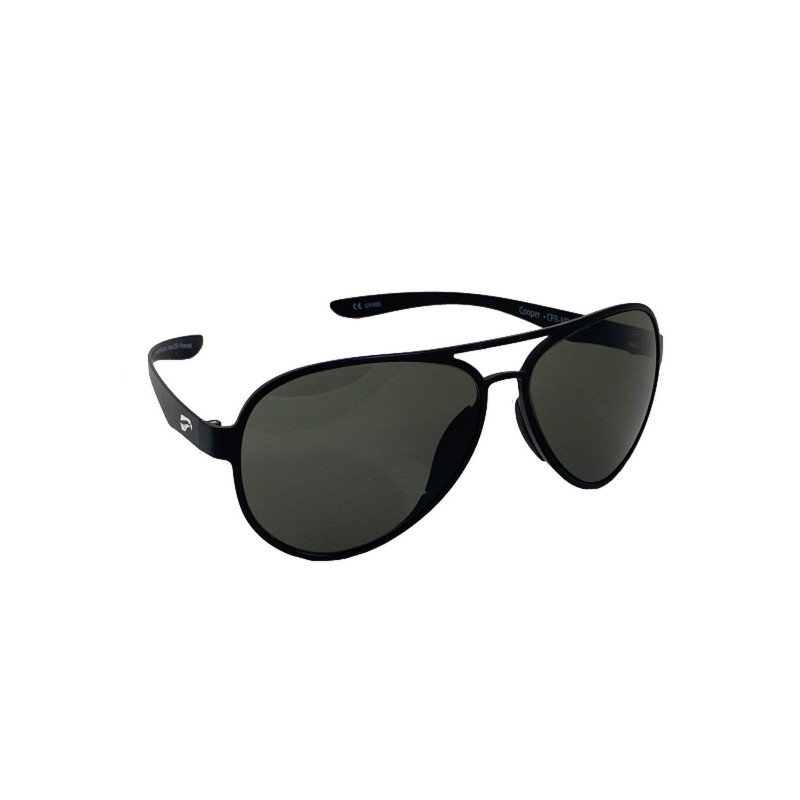 Lunette de soleil aviateur FLYING EYES Cooper Narrow (Kestrel) , noire mat , verres G15 (vert neutre)