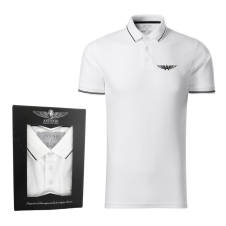 POLO WINGS blanc pour aviateurs