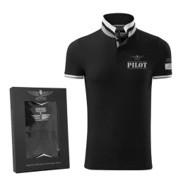 POLO PILOT noir pour aviateur