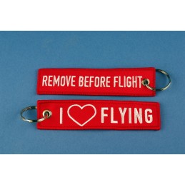 Porte-clés Remove before flight/I love flying