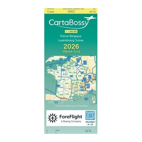 Carte OACI FRANCE CARTABOSSY 2026 WEEK-END au 1/1000 000