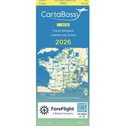 Carte OACI FRANCE CARTABOSSY 2026 FRANCE au 1/ 1 000 000