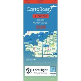 Carte OACI FRANCE NORD OUEST 2026 CARTABOSSY au 1/500 000ème