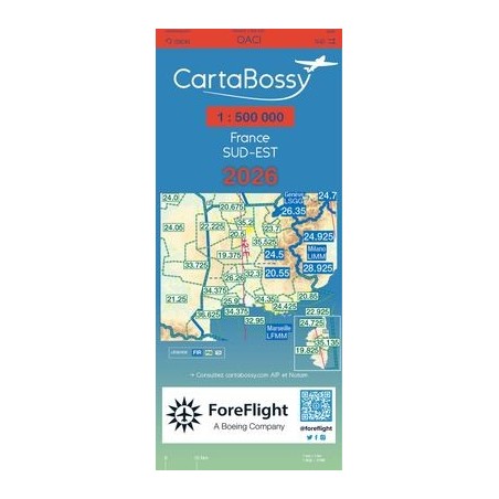 Carte OACI FRANCE SUD EST 2026 CARTABOSSY au 1/500 000ème