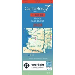 Carte OACI FRANCE SUD OUEST 2026 CARTABOSSY au 1/500 000ème