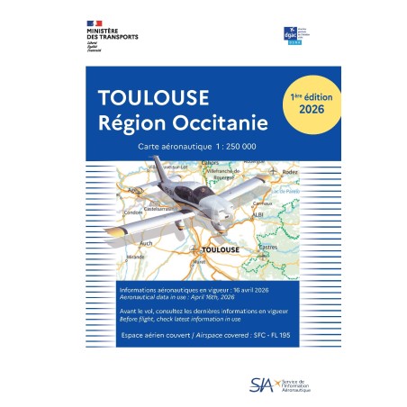 carte aéro TOULOUSE Région Occitanie 2026 au 1/250 000 édition 1