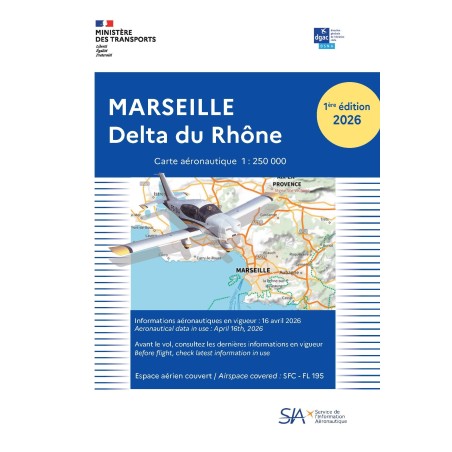 Carte aéro MARSEILLE DELTA DU RHONE 2026 au 1/250 000 édition 1
