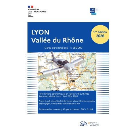 Carte aéro Lyon Vallée du Rhône 2026 au 1/250 000 édition 1