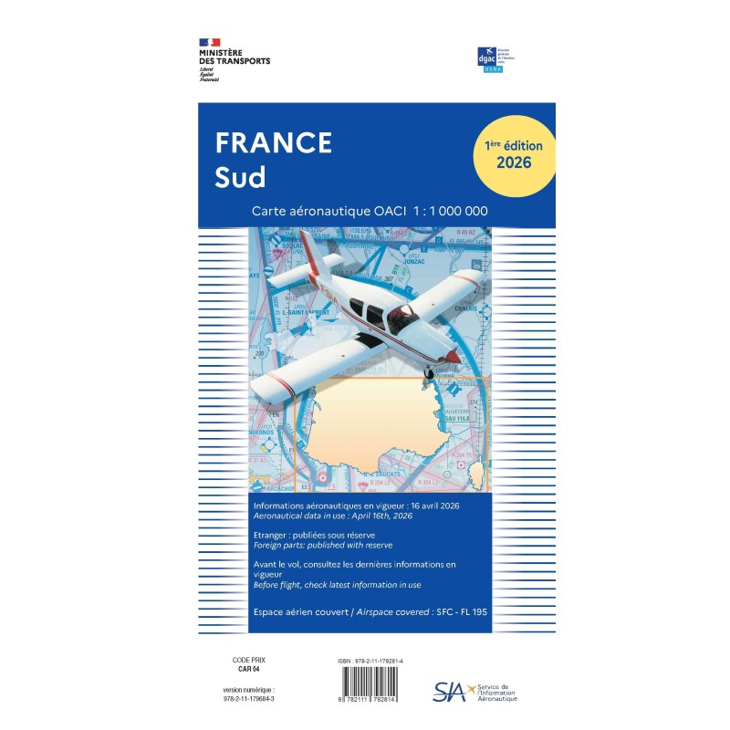 Carte aéro FRANCE SUD  2026 au 1/1 000 000  édition 1