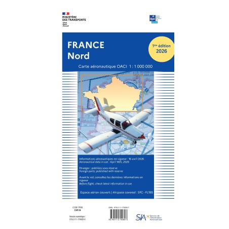 Carte aéro FRANCE NORD 2026 au 1/1 000 000 édition 1