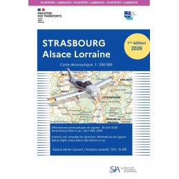 Carte STRASBOURG Alsace-lorraine plastifiée 2026 au 1/250 000 édition 1