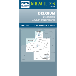 CARTE OACI BELGIQUE 2026 AIR MILLION ZOOM VFR AU 1/250 000