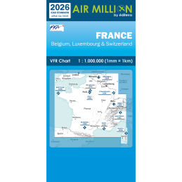 Carte oaci VFR FRANCE 2026 au 1/1 000 000