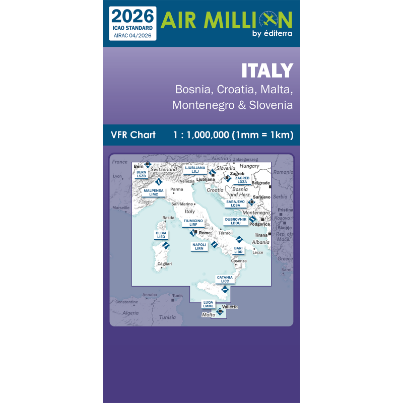 CARTE OACI 2026 ITALIE AIR MILLION AU 1/ 1 000 000