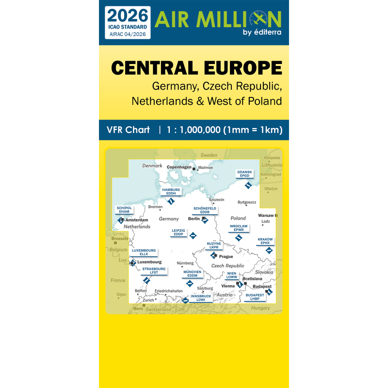 Carte OACI 2026 CENTRAL EUROPE AIR MILLION au 1/1 000 000