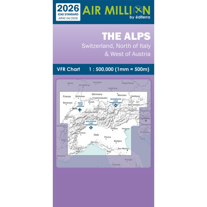 Carte OACI THE ALPS 2026 AIR MILLION au 1/ 500 000