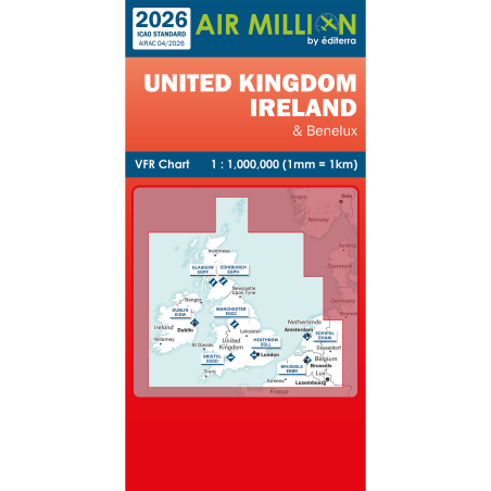 Carte OACI 2026 ROYAUME UNI+IRELANDE AIR MILLION au 1/1 000 000