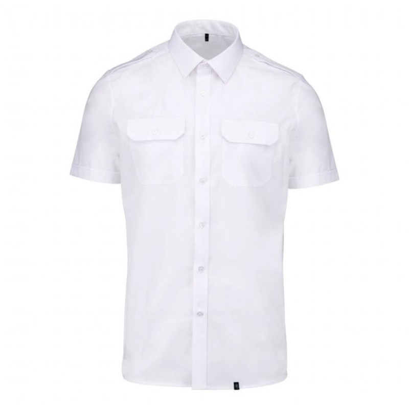 Chemise homme pilote de ligne manche courte