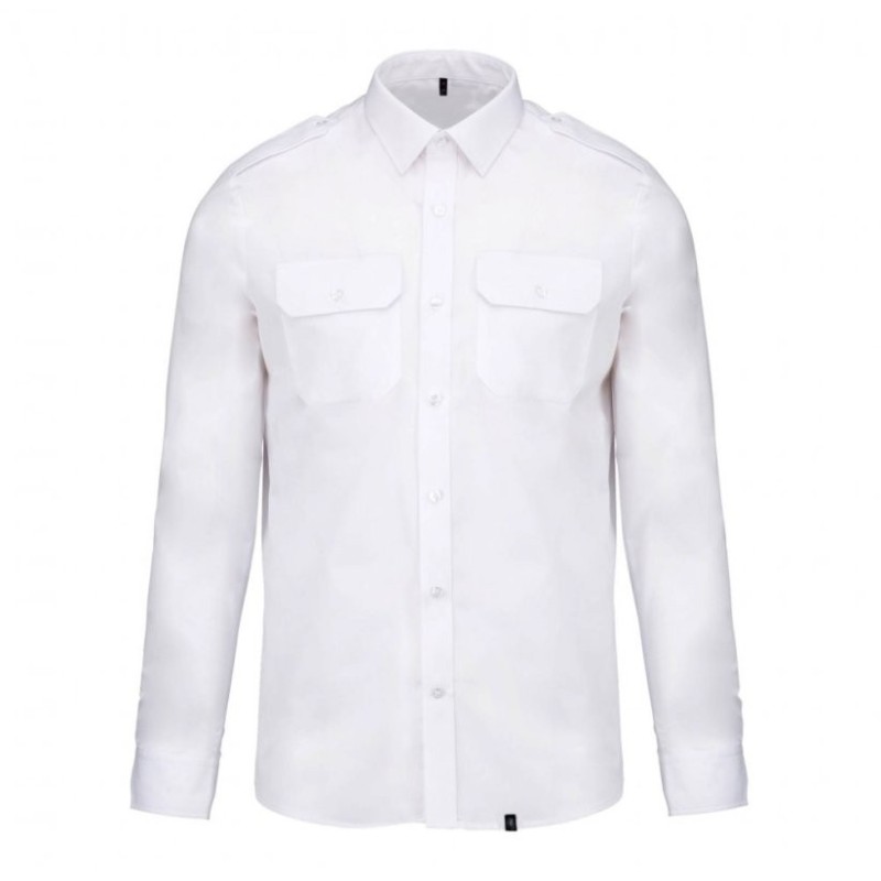 Chemise homme pilote de ligne manche longue