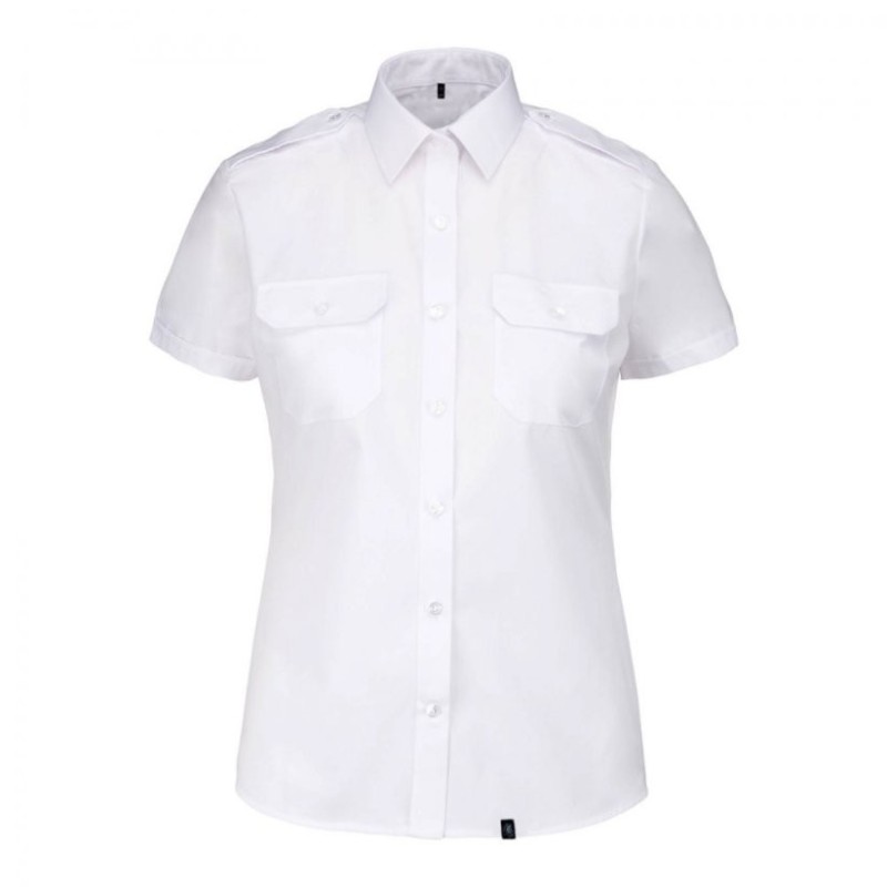 Chemise femme pilote de ligne manche courte