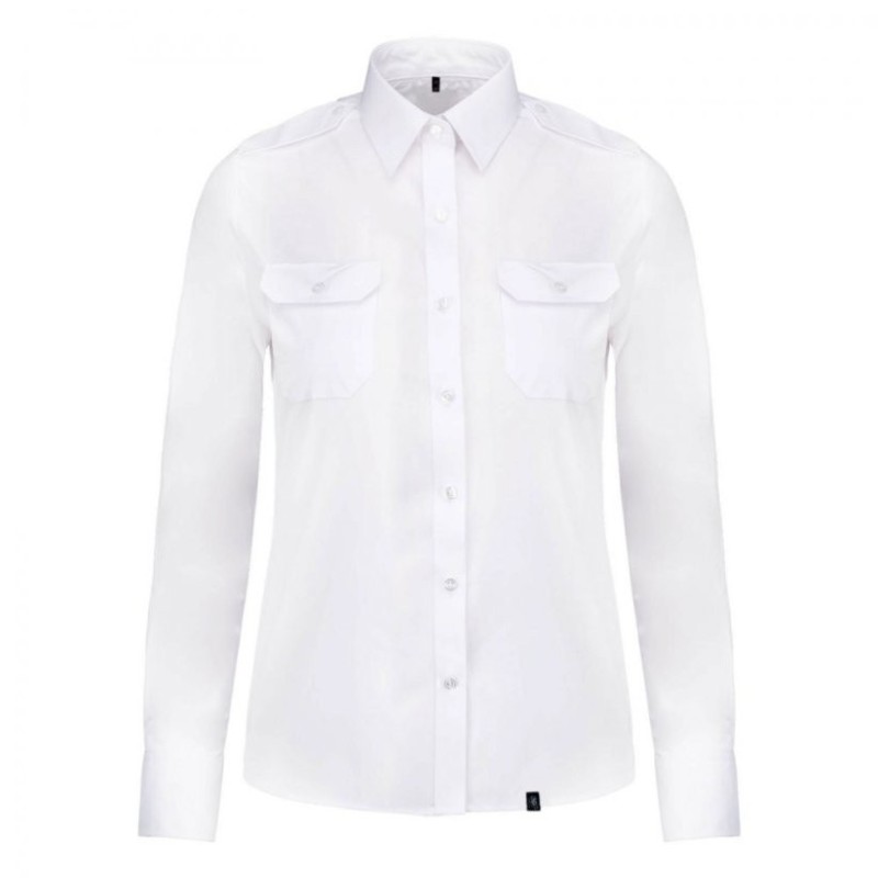 Chemise femme pilote de ligne manches longues