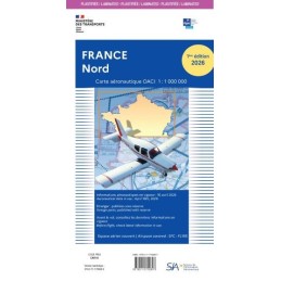 Carte OACI plastifiée FRANCE NORD au 1/1 000 000 édition 1
