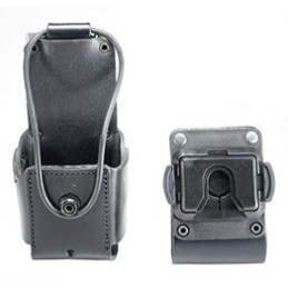 Housse cuir ICOM avec clip pivot passant ceinture standard