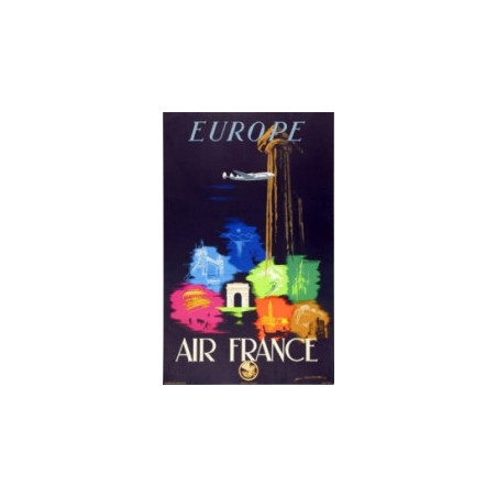 AFFICHE AIR FRANCE EUROPE