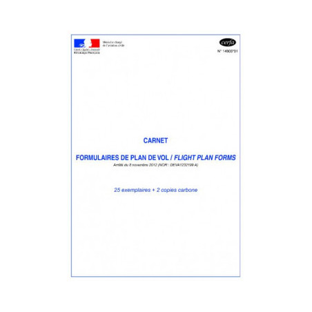 CARNET de 25 exemplaires de plan de vol