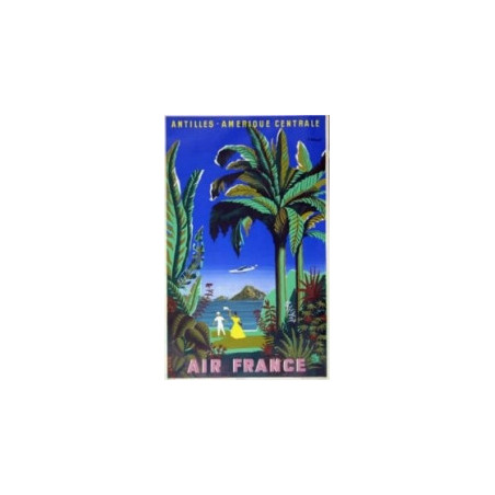 AFFICHE AIR FRANCE ANTILLES AMERIQUE CENTRALE