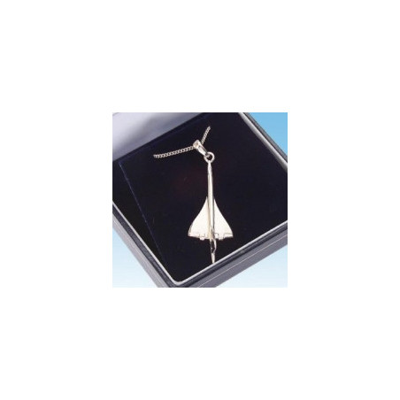 Collier-Pendentif Concorde version nickelée