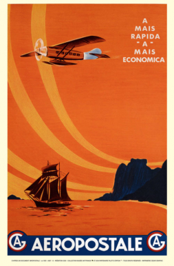 Affiche AIR FRANCE Aéropostale Rapida/economica 1930
