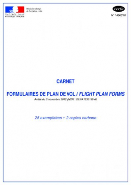 CARNET de 25 exemplaires de plan de vol